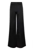 Black Silk Wide Leg Pintuck Pants sold by SPRWMN