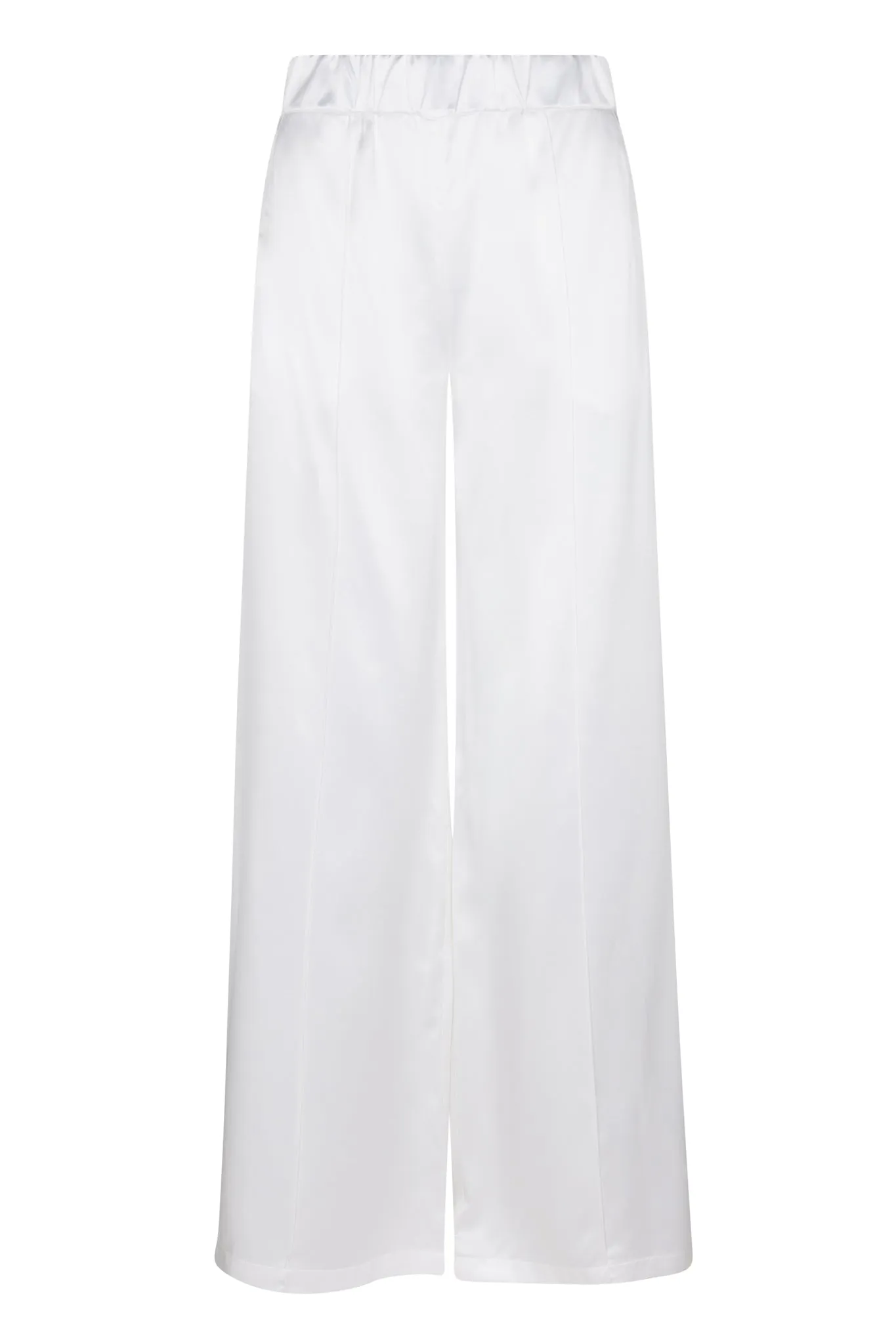 White Silk Wide Leg Pintuck Pants sold by SPRWMN product image thumbnail 2