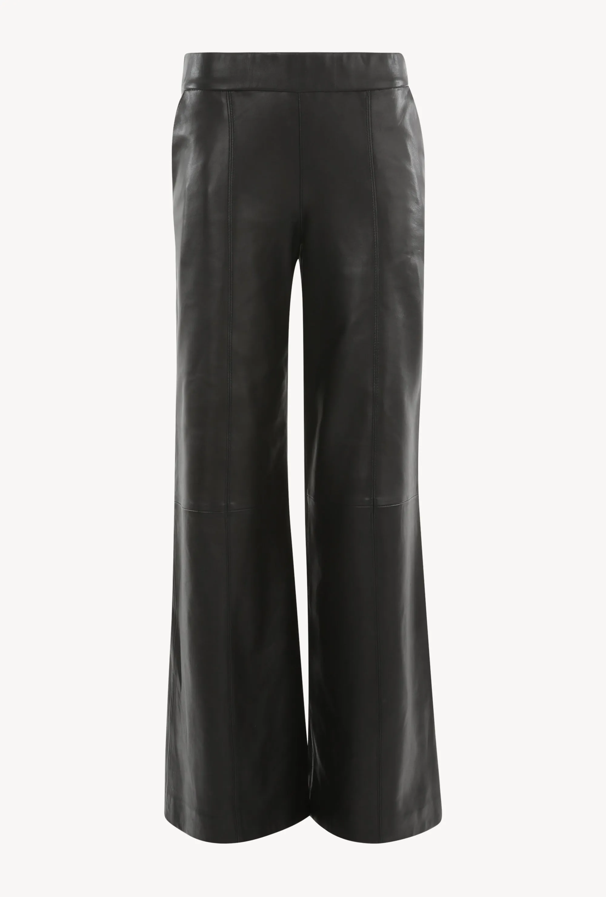 Black Leather Wide Leg Trousers sold by SPRWMN product image thumbnail 2