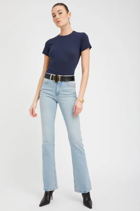 Françoise Micro Flare Denim sold by SPRWMN