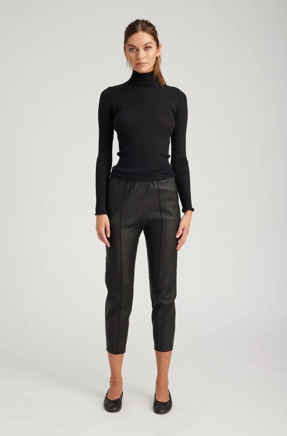 Black Leather Joggers sold by SPRWMN product image thumbnail 3