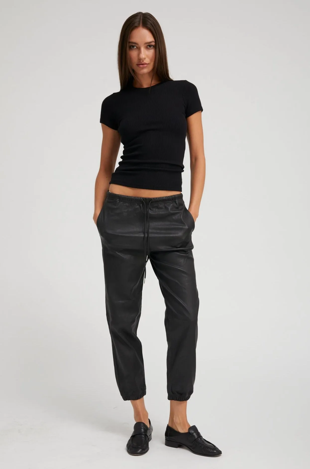 Black Leather Sweatpants sold by SPRWMN product image thumbnail 3