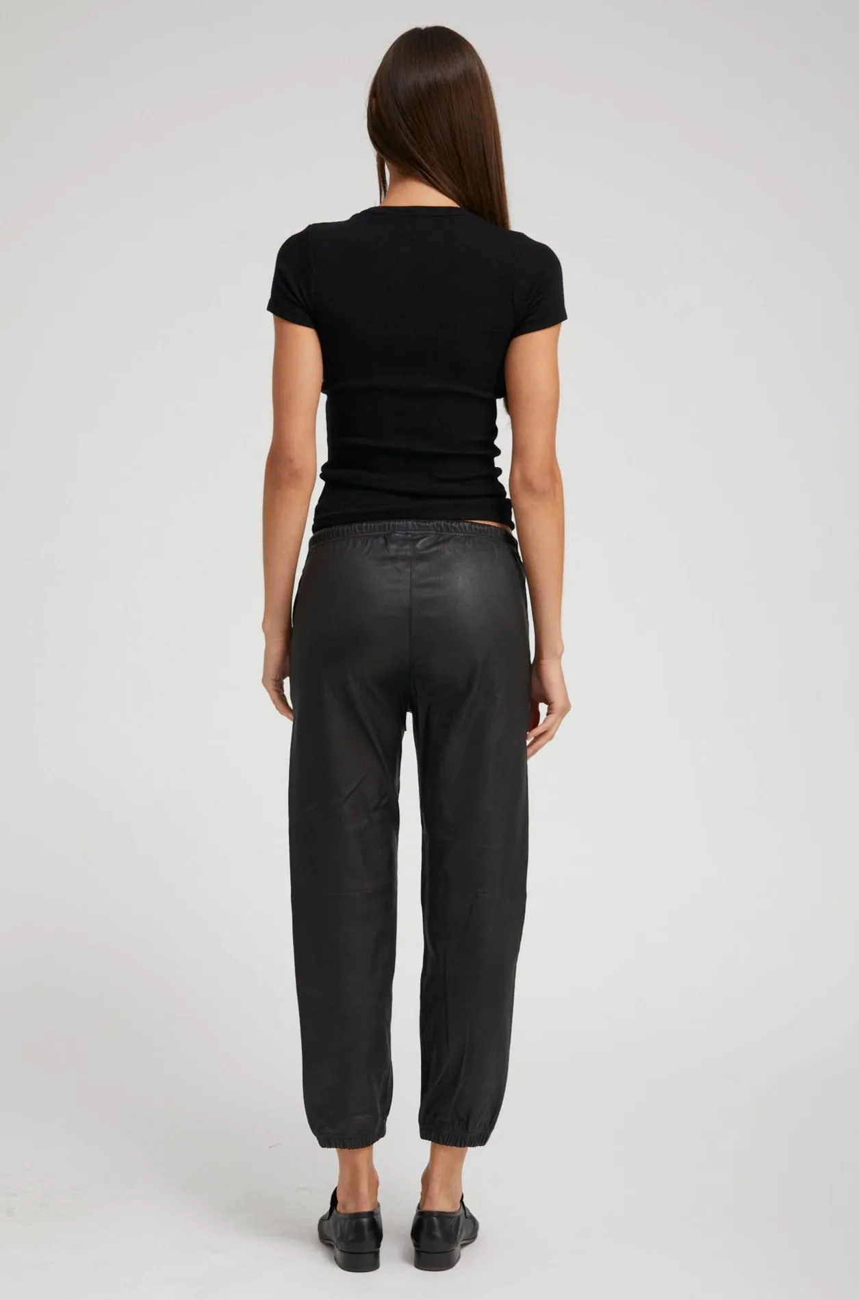 Black Leather Sweatpants sold by SPRWMN product image thumbnail 5