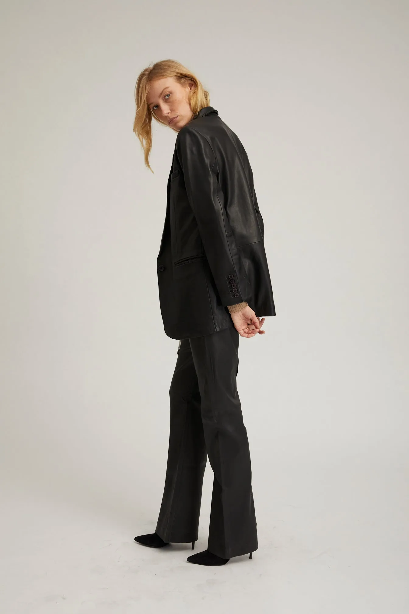 Black Leather Blazer sold by SPRWMN product image thumbnail 5