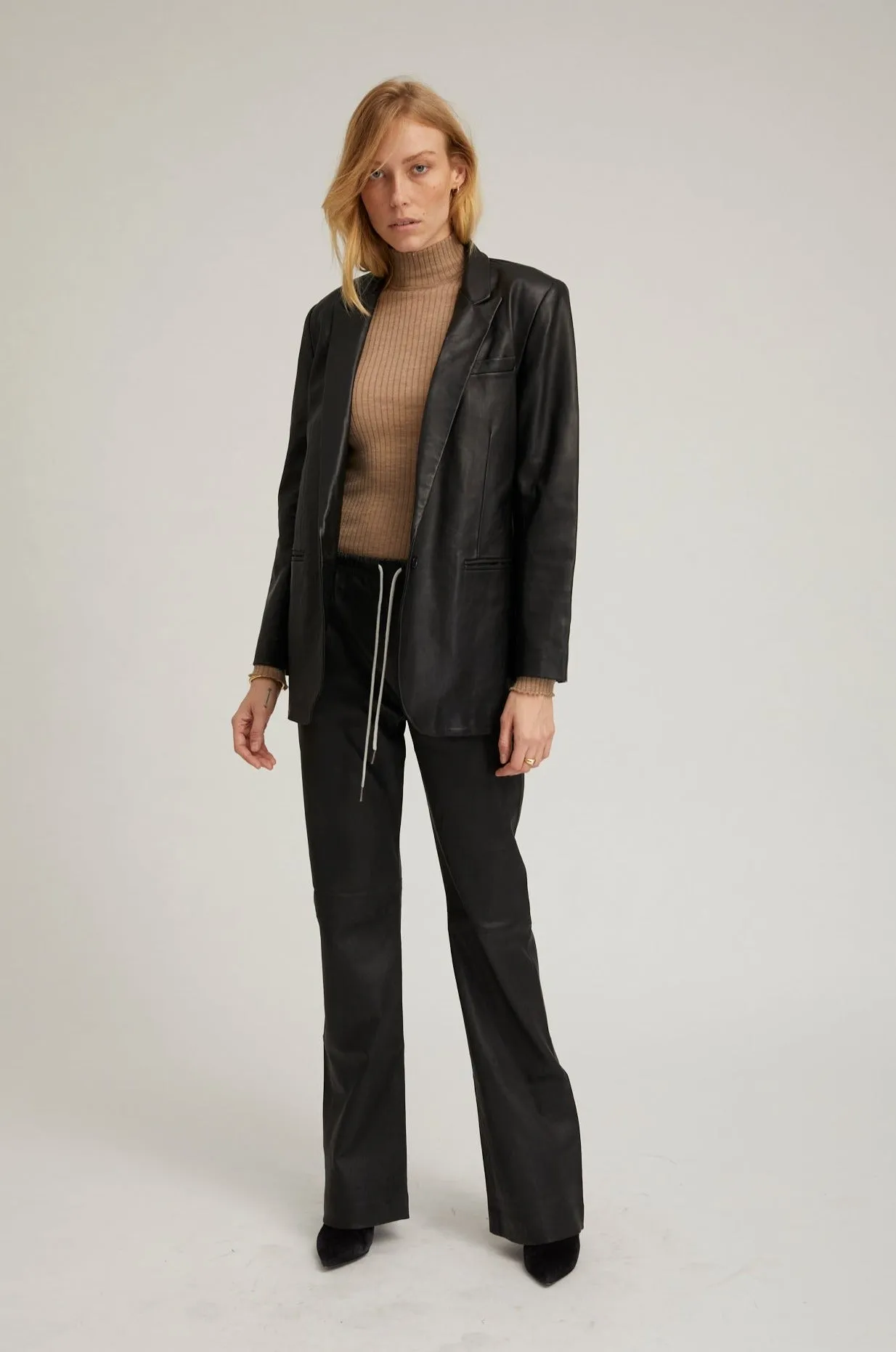Black Leather Blazer sold by SPRWMN product image thumbnail 3