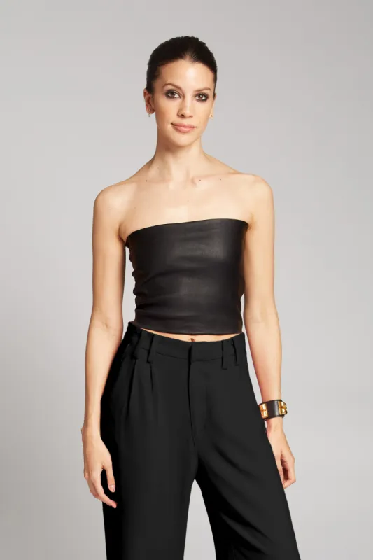 Black Leather Tube Top sold by SPRWMN