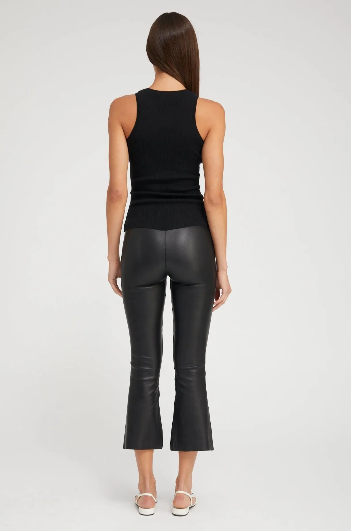 Black Leather Crop Flare sold by SPRWMN product image thumbnail 5