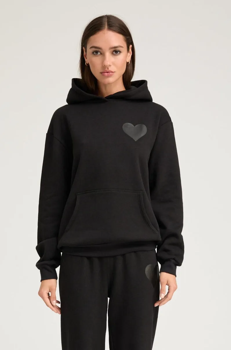 Glossy Black Heart Hoodie sold by SPRWMN