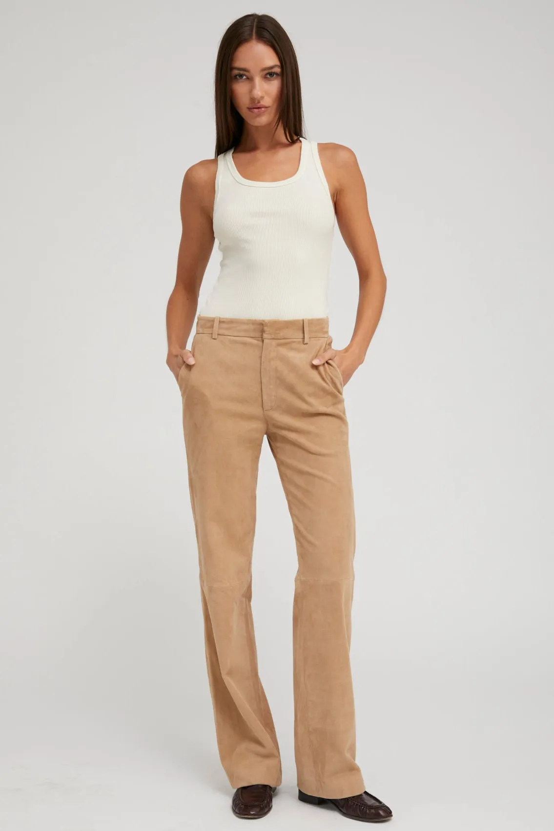 Sand Suede Classic Trousers sold by SPRWMN product image thumbnail 2
