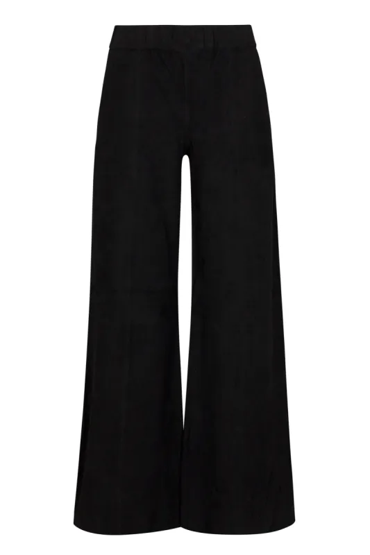 Black Suede Wide Leg Trousers sold by SPRWMN