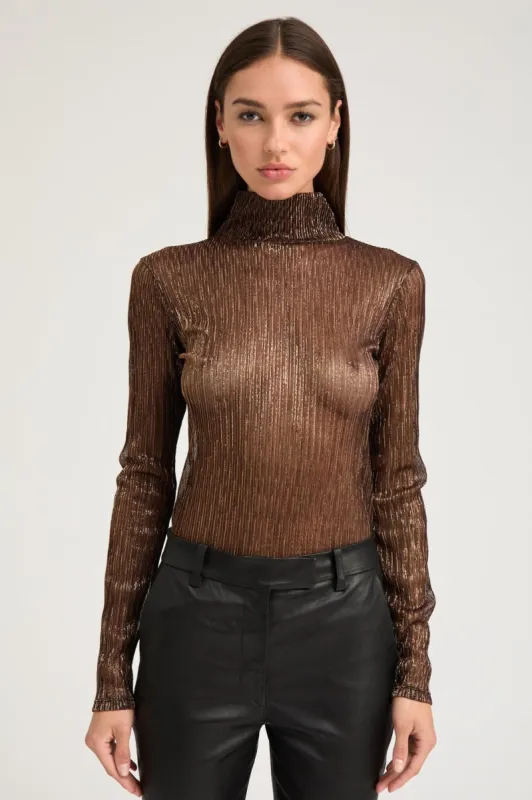 Metallic Bronze Mock Neck sold by SPRWMN