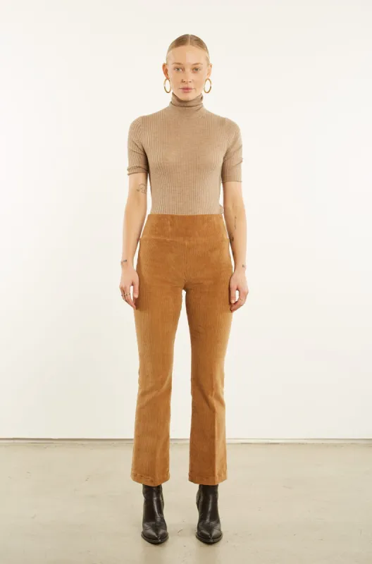 Camel Corduroy Ankle Flare Pants sold by SPRWMN