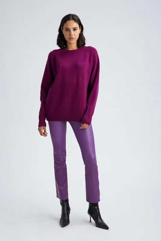 Violet Leather Ankle Flare Leggings PR sold by SPRWMN