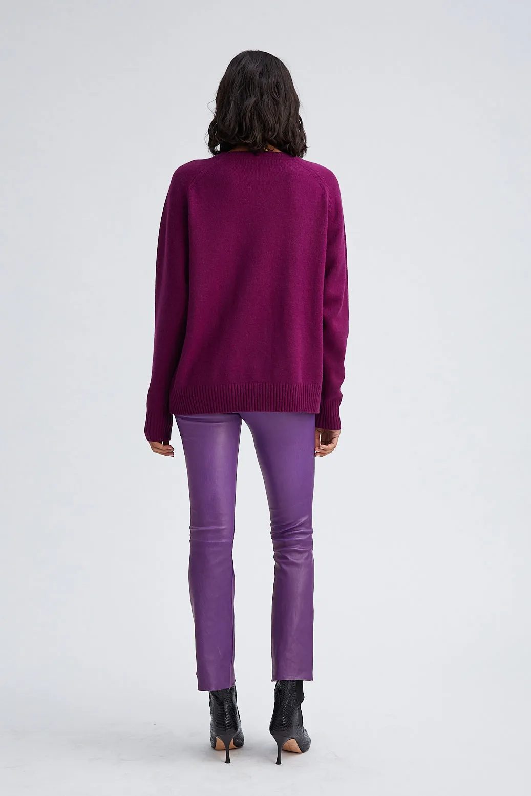Violet Leather Ankle Flare Leggings PR sold by SPRWMN product image thumbnail 3