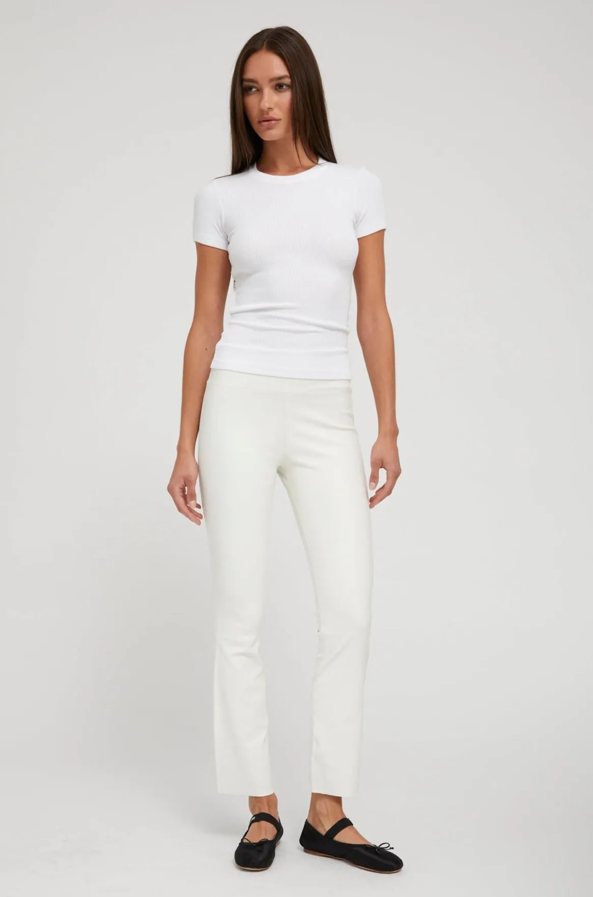 White Leather Ankle Flare PR sold by SPRWMN product image thumbnail 2