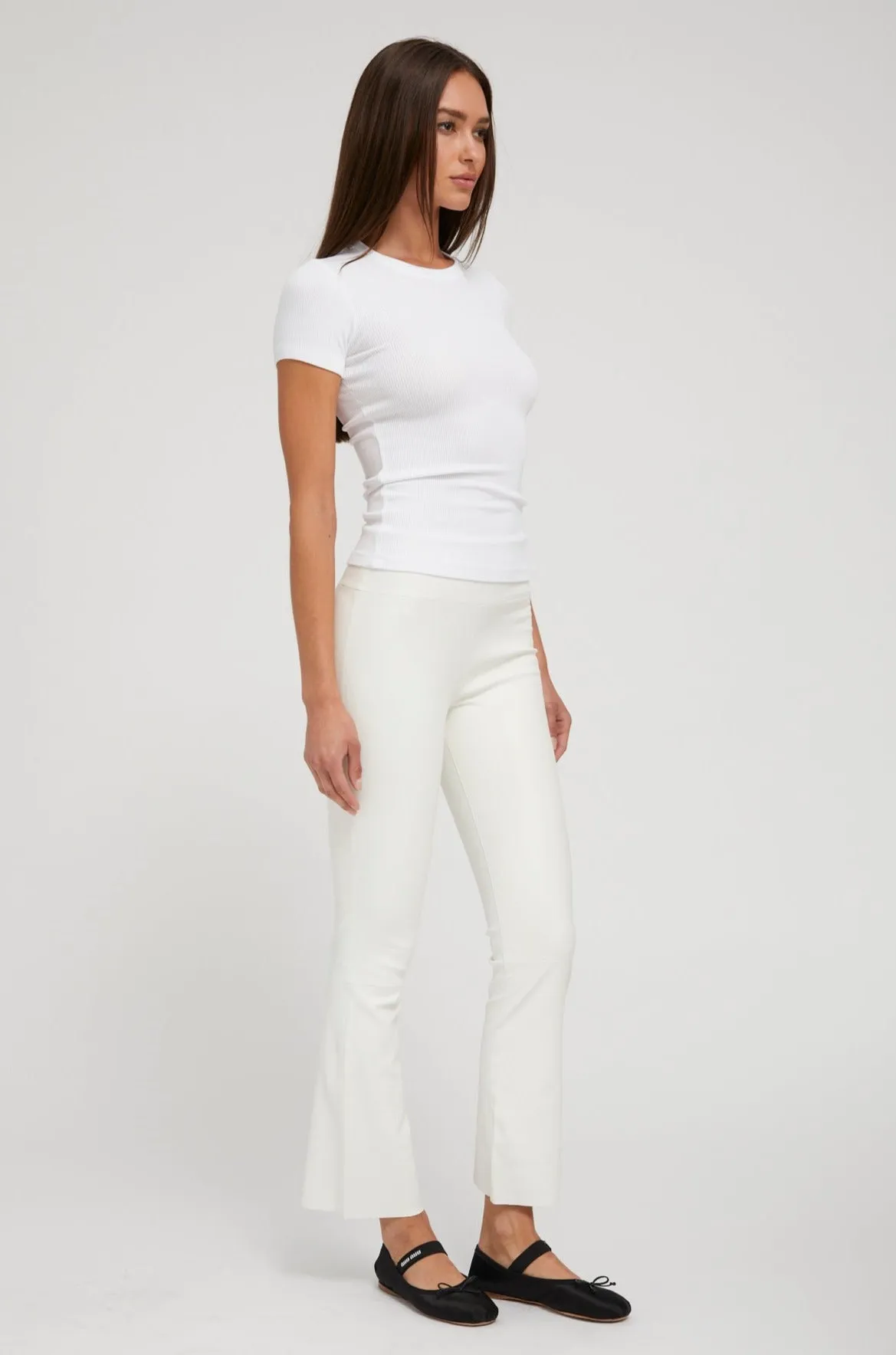 White Leather Ankle Flare PR sold by SPRWMN product image thumbnail 3