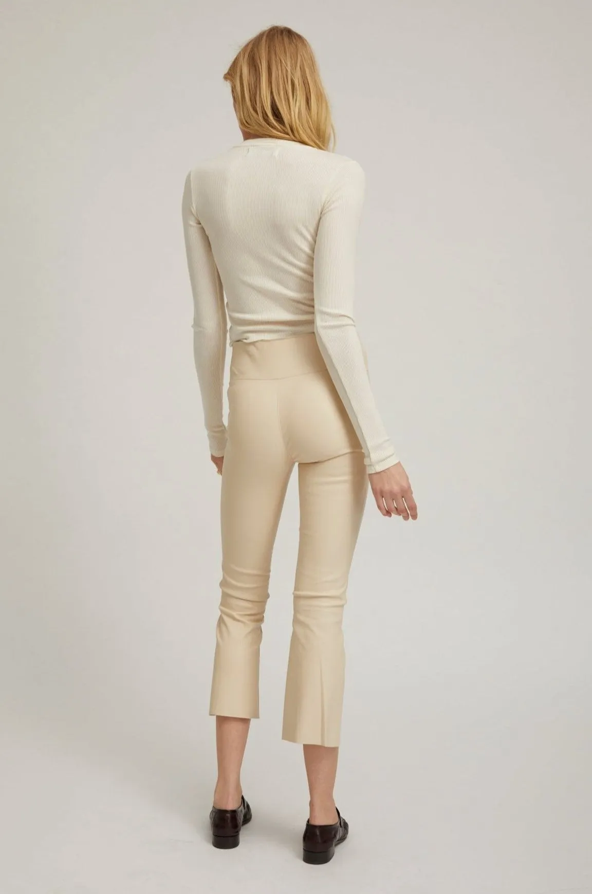 Latte Leather Crop Flare PR sold by SPRWMN product image thumbnail 5