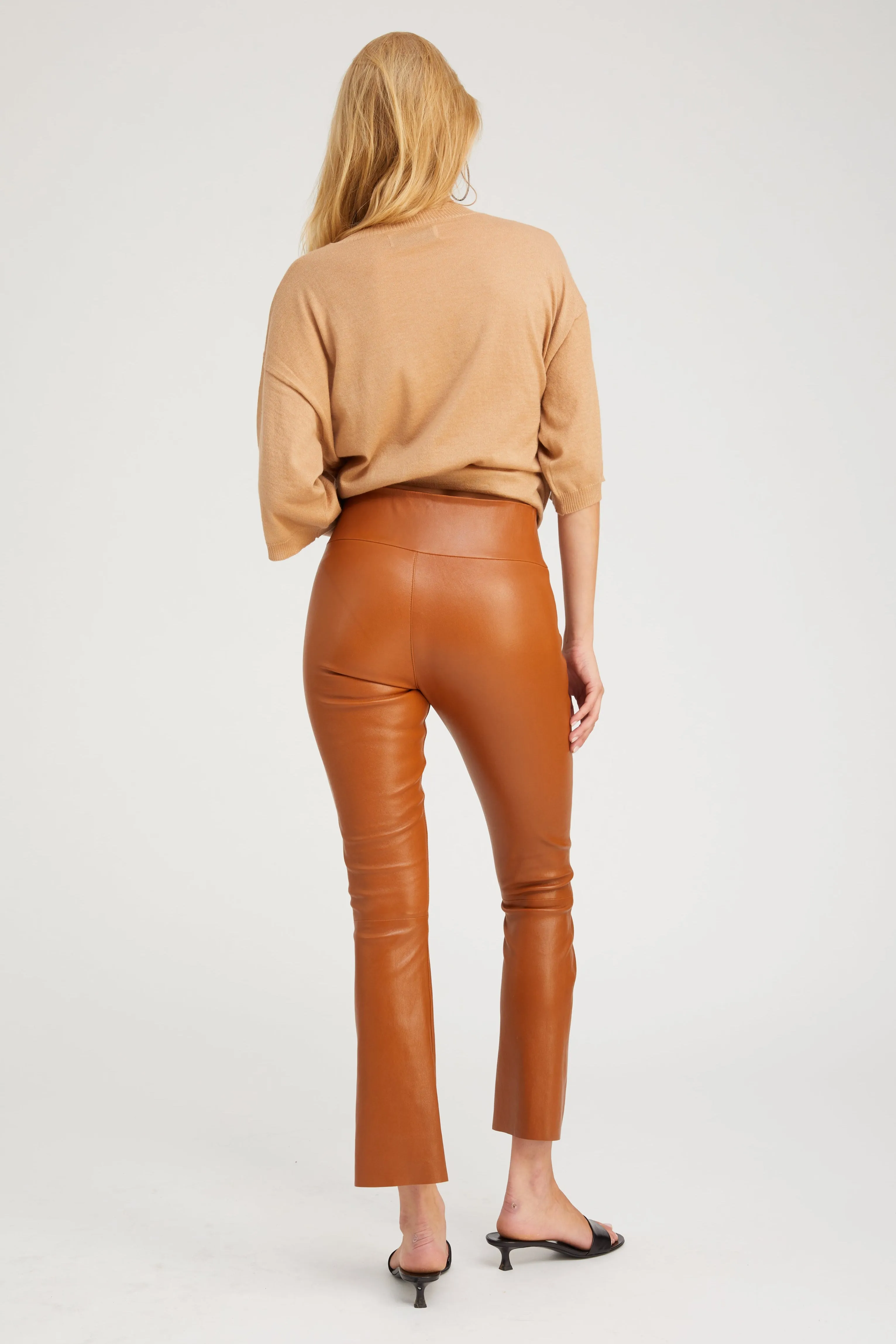 Chestnut Leather Ankle Flare sold by SPRWMN product image thumbnail 4
