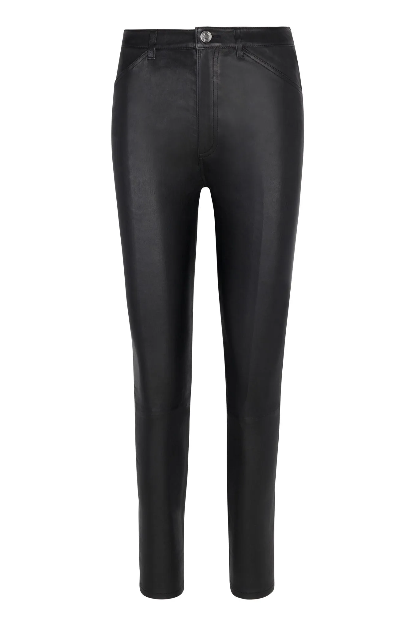 Black Leather 5 Pocket Slim Pants PR sold by SPRWMN product image thumbnail 2