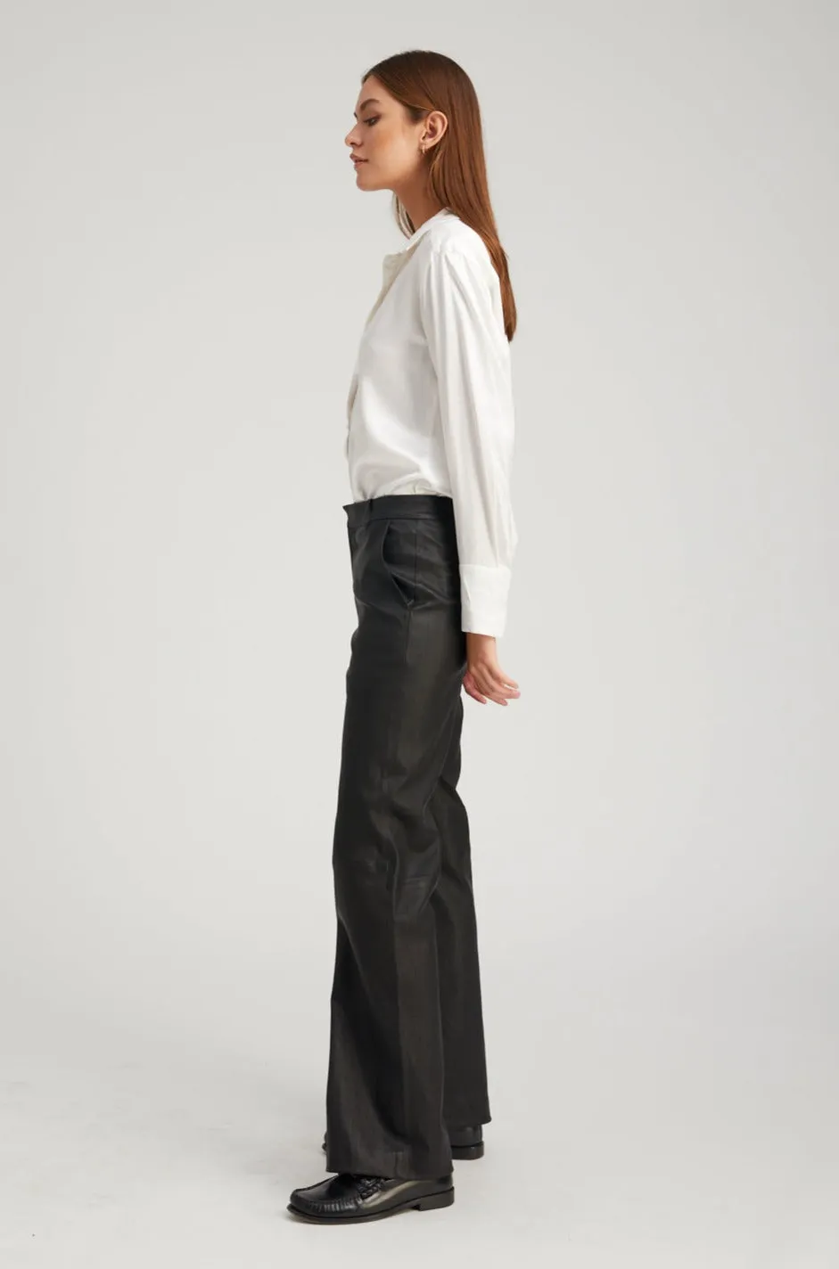 Black Leather Classic Trousers PR sold by SPRWMN product image thumbnail 2