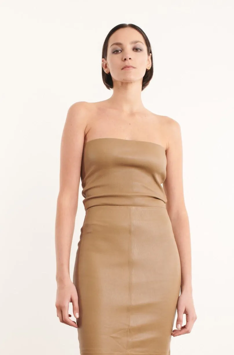 Dove Leather Tube Top PR sold by SPRWMN