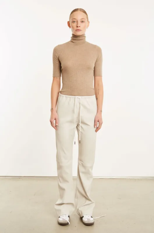 Chalk Leather Straight Leg Pants PR sold by SPRWMN