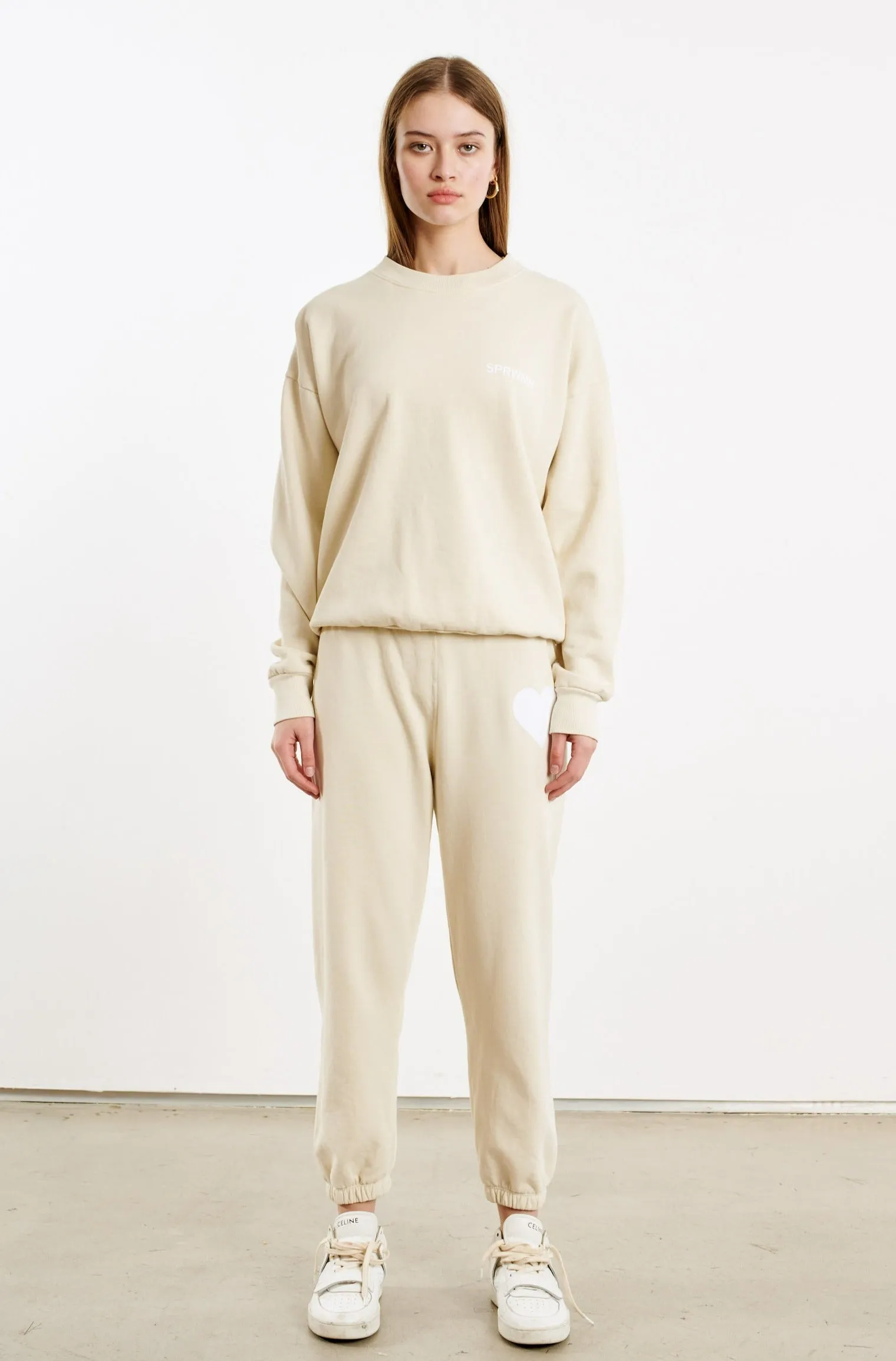 Cream Cotton Heart Sweatpant PR sold by SPRWMN product image thumbnail 2