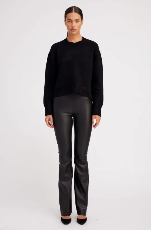 Black Leather Super Flare PR sold by SPRWMN