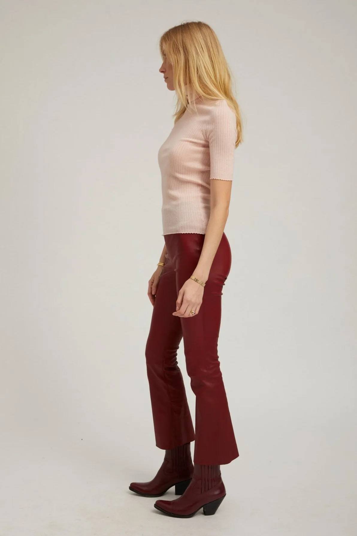 Cherry Leather Ankle Flare PR sold by SPRWMN product image thumbnail 3