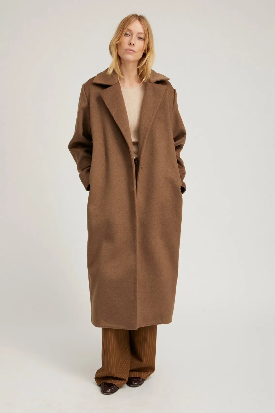 Truffle Wool Cashmere Classic Coat PR sold by SPRWMN