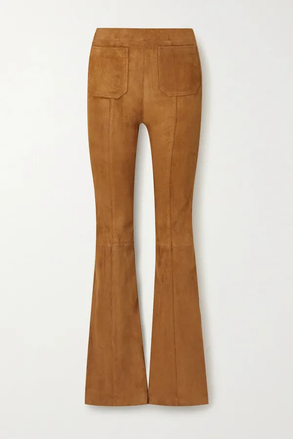 Cognac Suede Patch Pocket Super Flare Pants PR sold by SPRWMN product image thumbnail 2