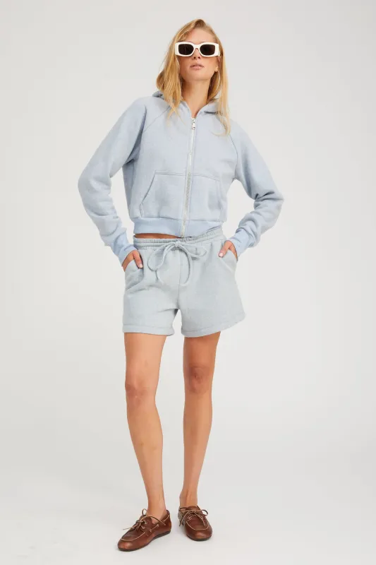 Ice Blue Melange Sweatshorts sold by SPRWMN