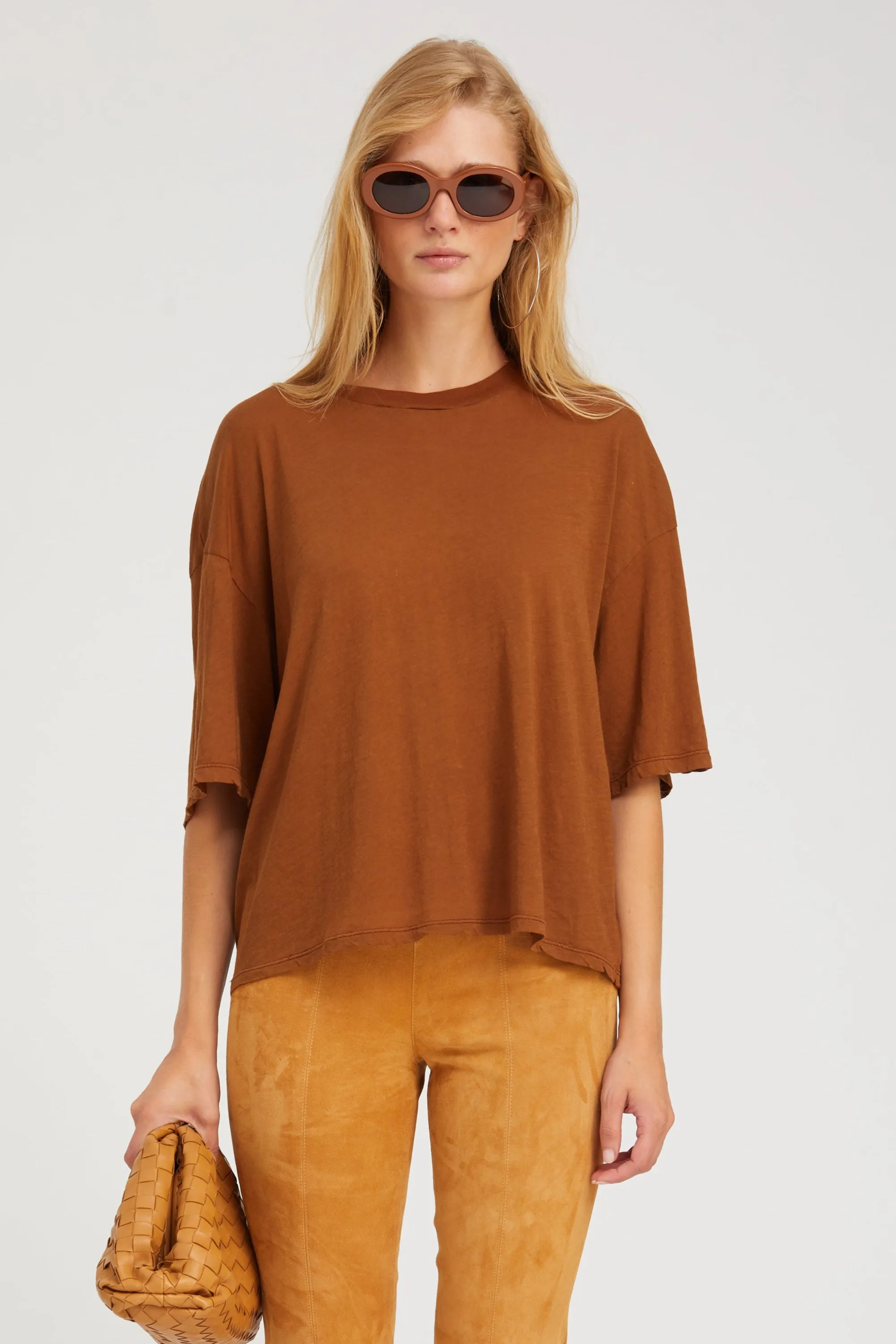 Chestnut Boxy Tee sold by SPRWMN