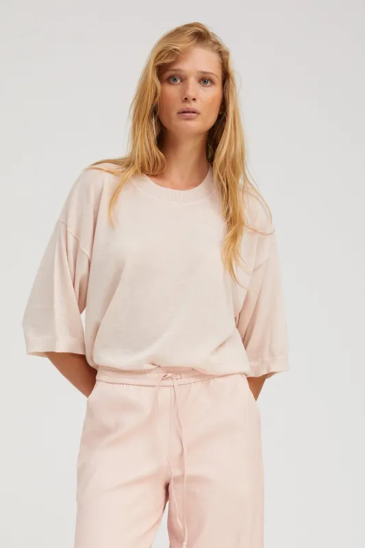 Camelia Cashmere Boxy Tee sold by SPRWMN
