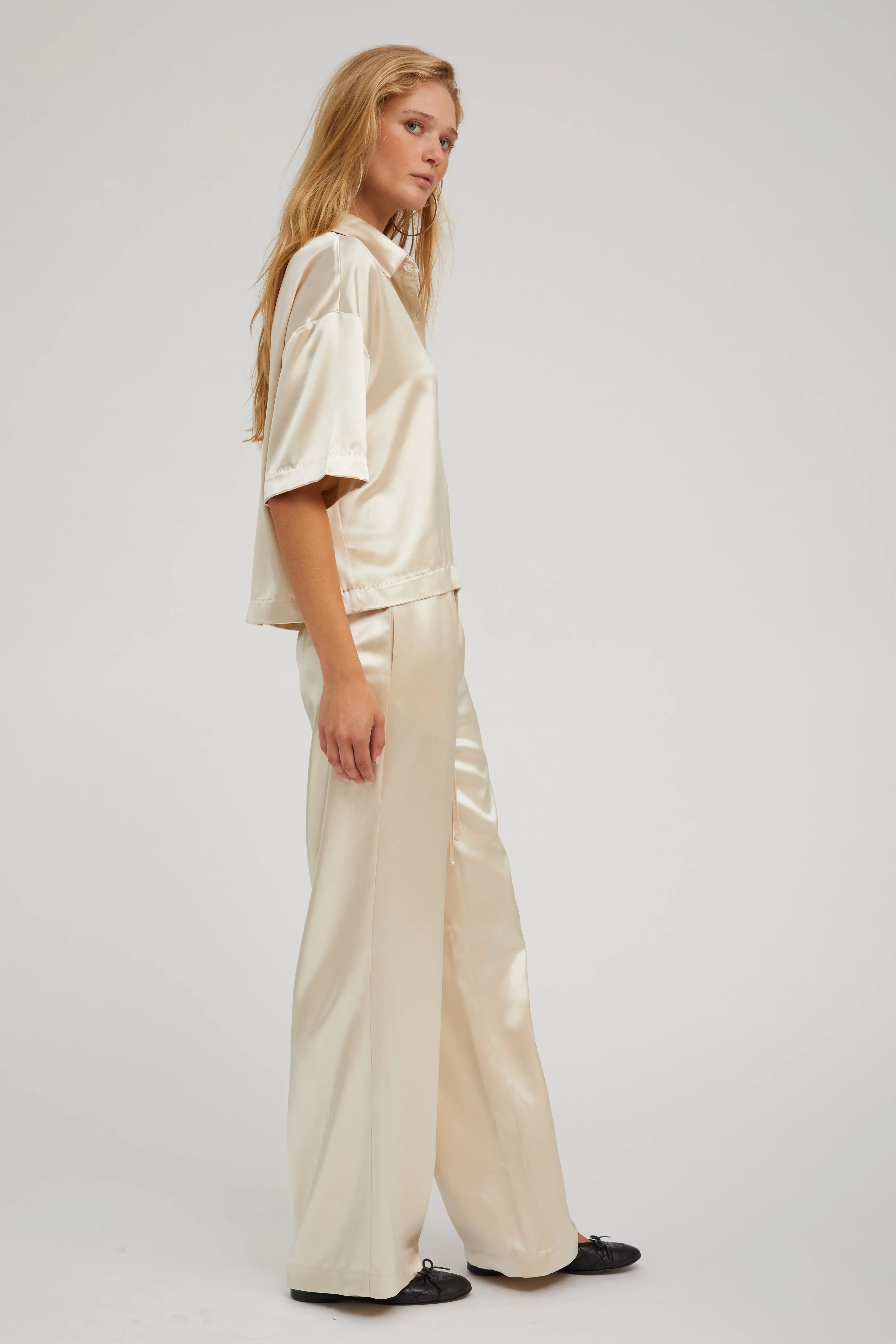 Champagne Silk Polo sold by SPRWMN product image thumbnail 3