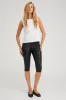 Black Leather Capri sold by SPRWMN