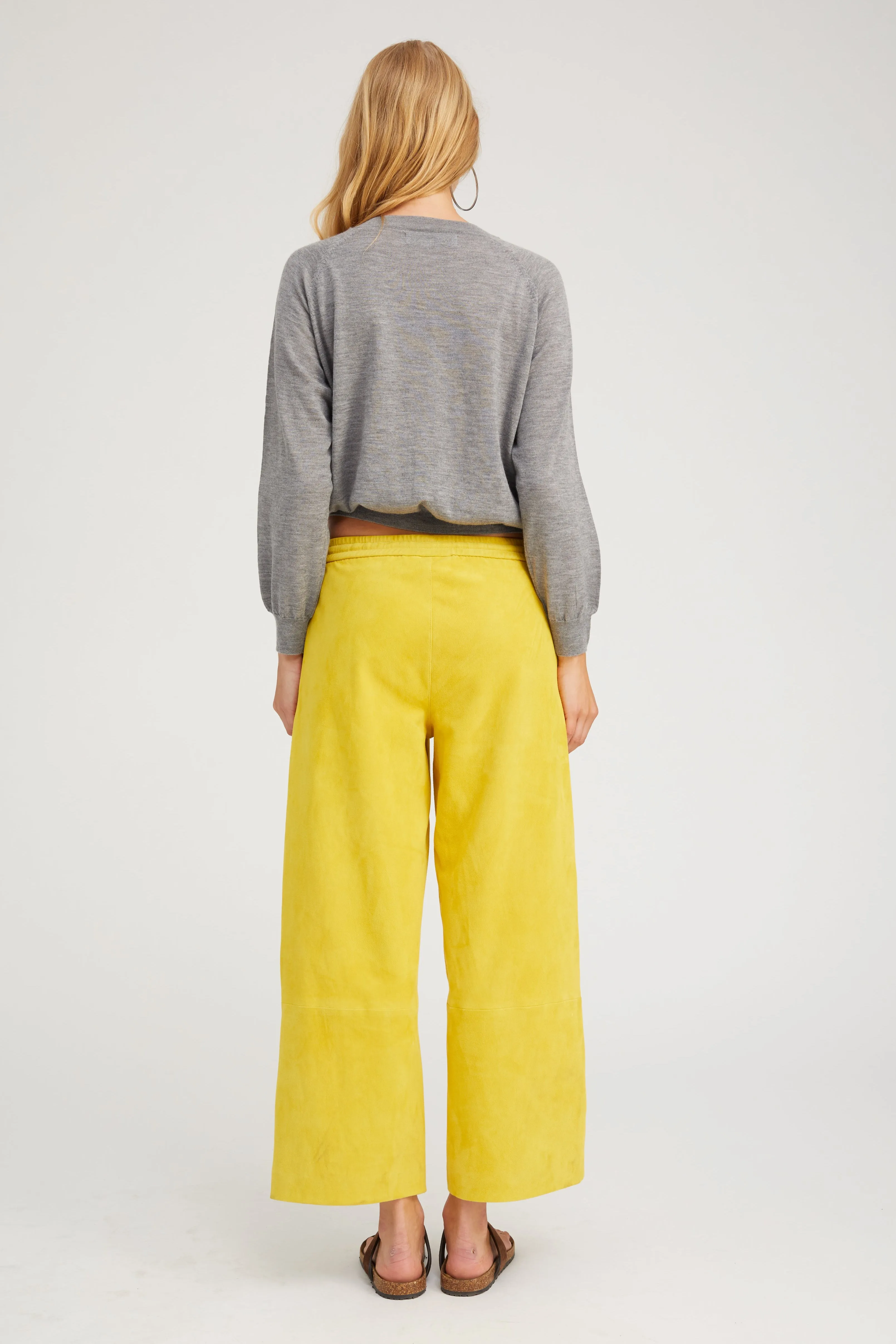 Limoncello Suede Cropped Baggy Pants sold by SPRWMN product image thumbnail 4