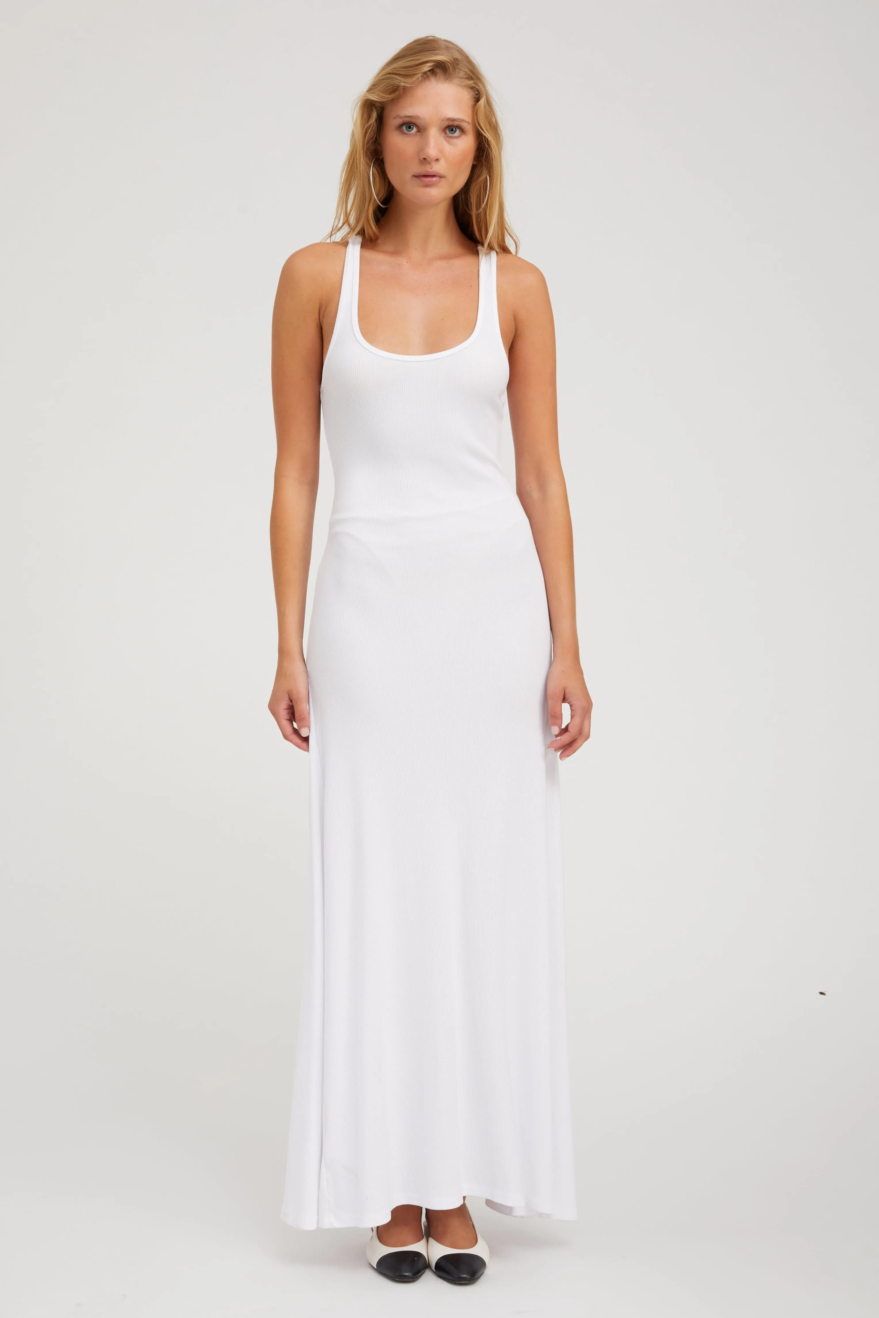White Rib Tank Maxi Dress sold by SPRWMN