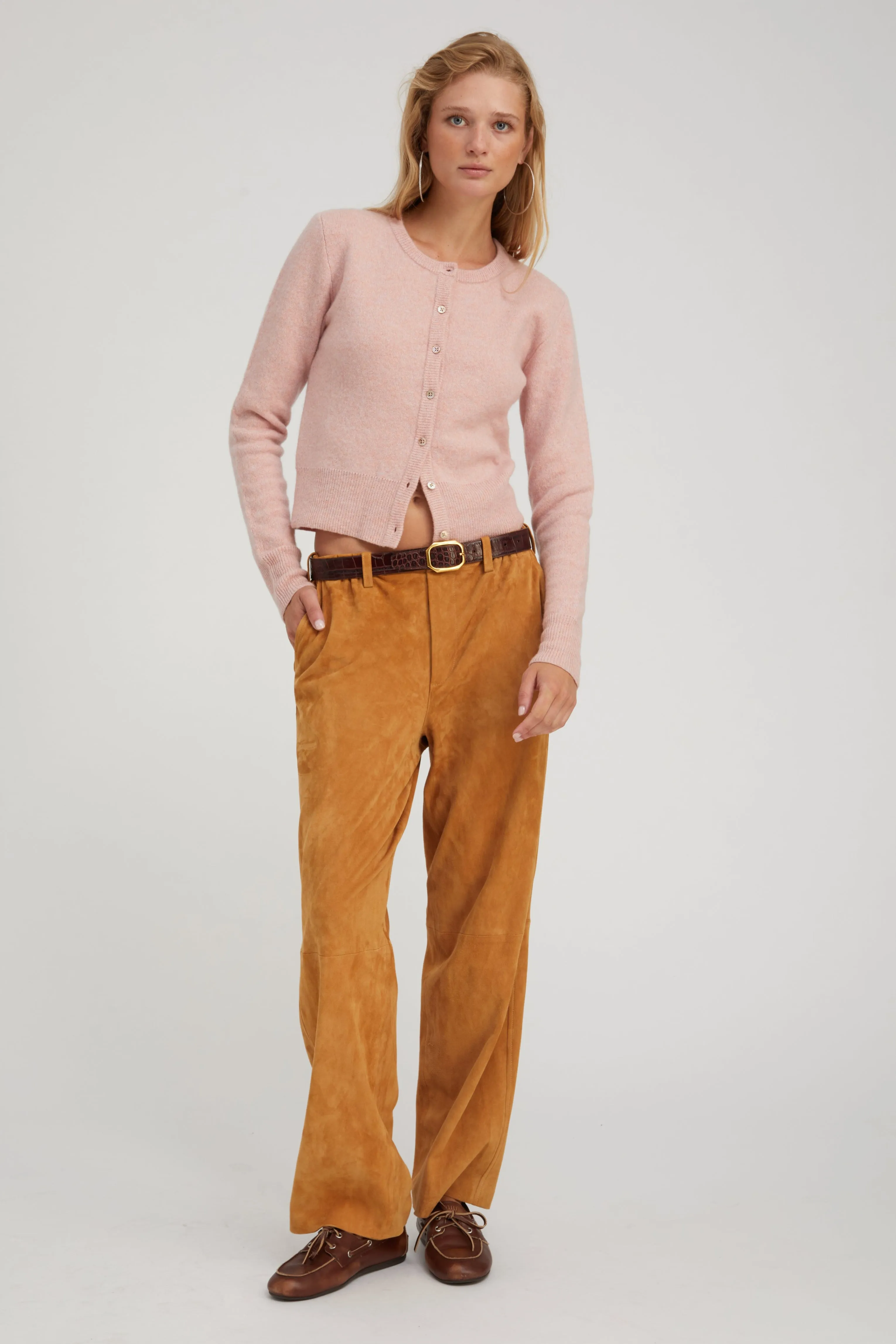 Nutmeg Suede Relaxed Trousers sold by SPRWMN product image thumbnail 2