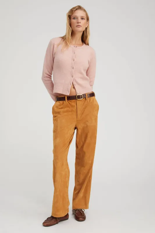 Nutmeg Suede Relaxed Trousers sold by SPRWMN