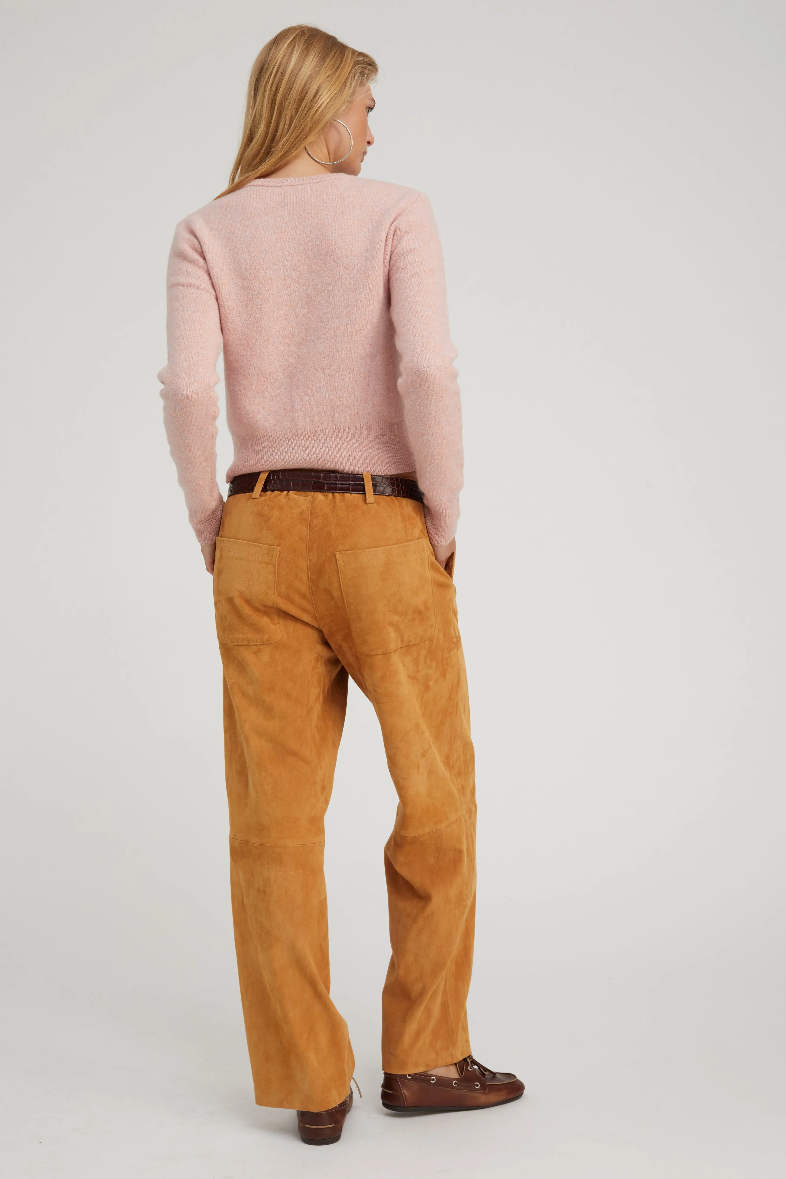 Nutmeg Suede Relaxed Trousers sold by SPRWMN product image thumbnail 4