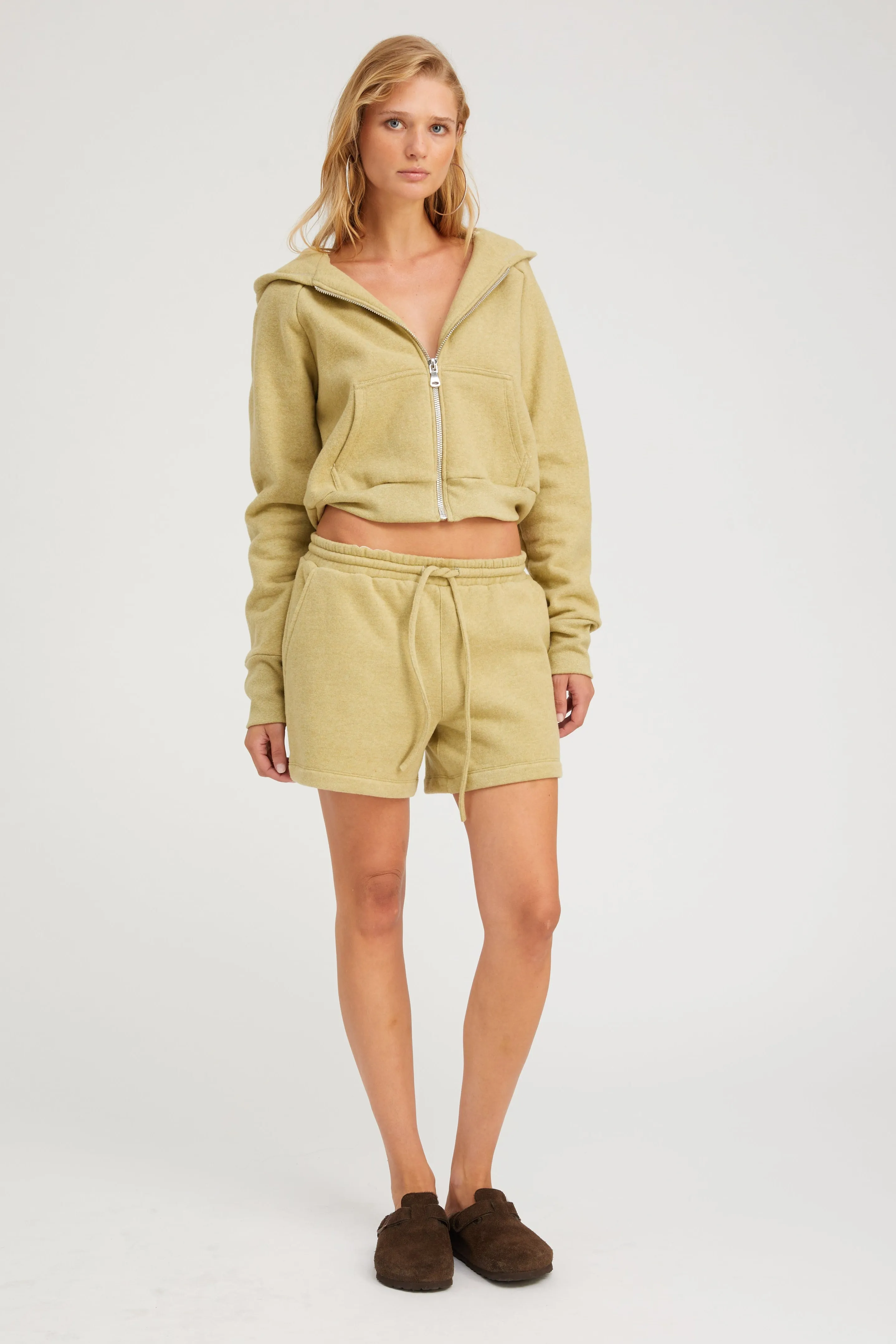 Melange Shrunken Zip Up Hoodie sold by SPRWMN product image thumbnail 2