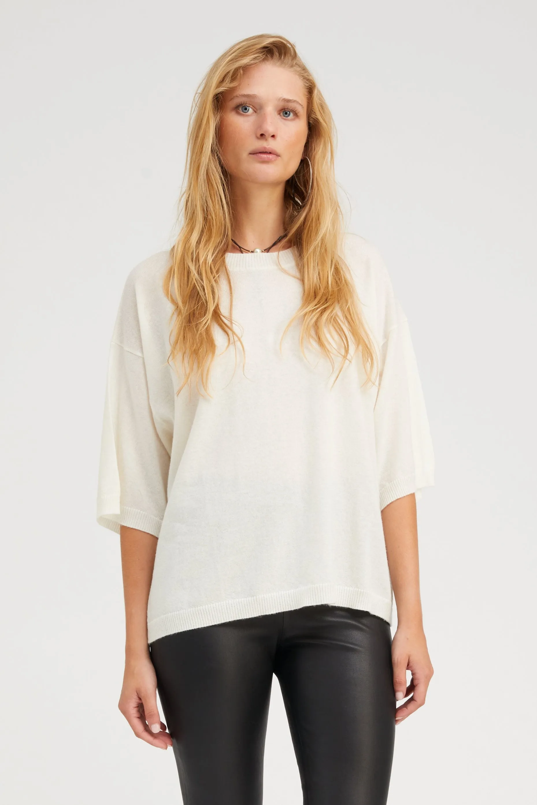 Chalk Cashmere Boxy Tee sold by SPRWMN