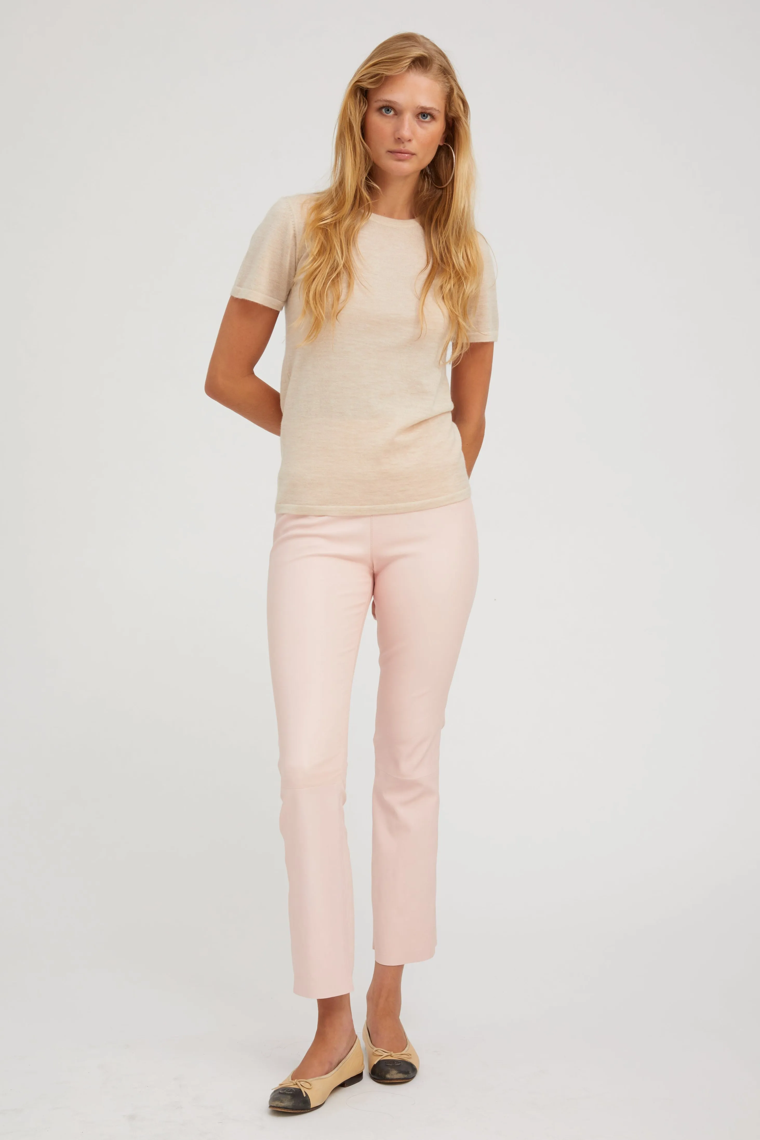 Sandstone Ultra Fine Cashmere Tee sold by SPRWMN product image thumbnail 2