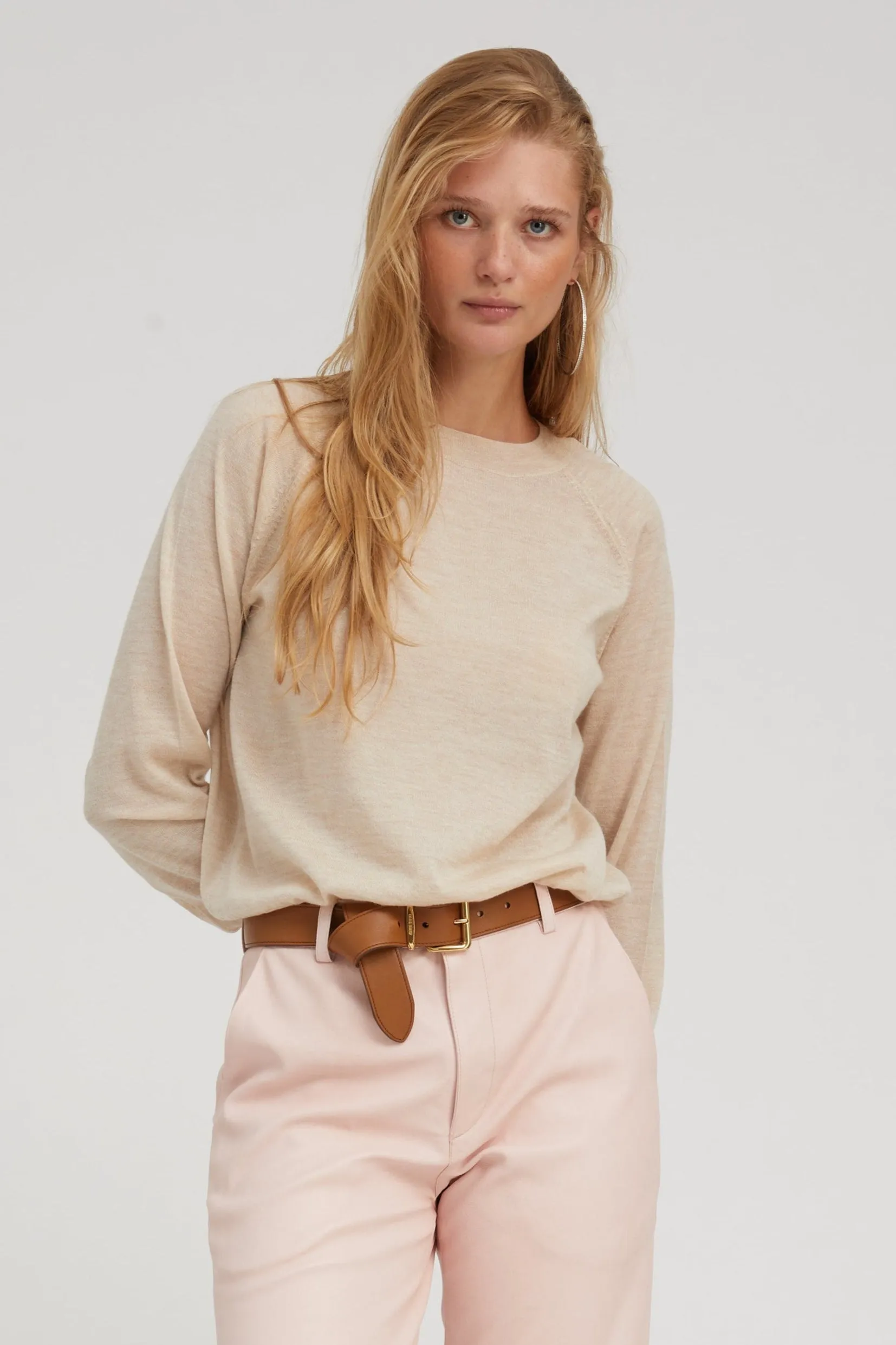 Latte Cashmere Raglan Sweater sold by SPRWMN