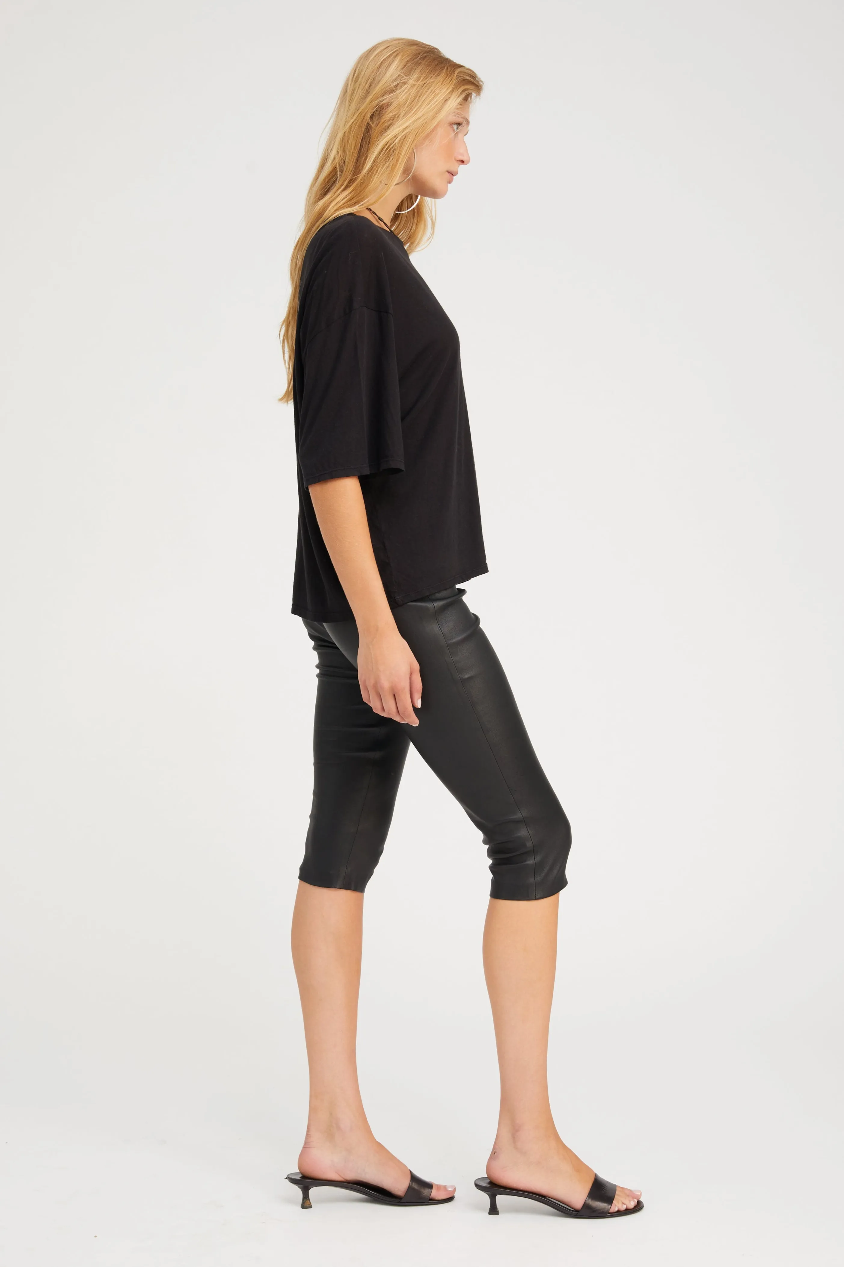 Black Cotton Boxy Tee sold by SPRWMN product image thumbnail 3