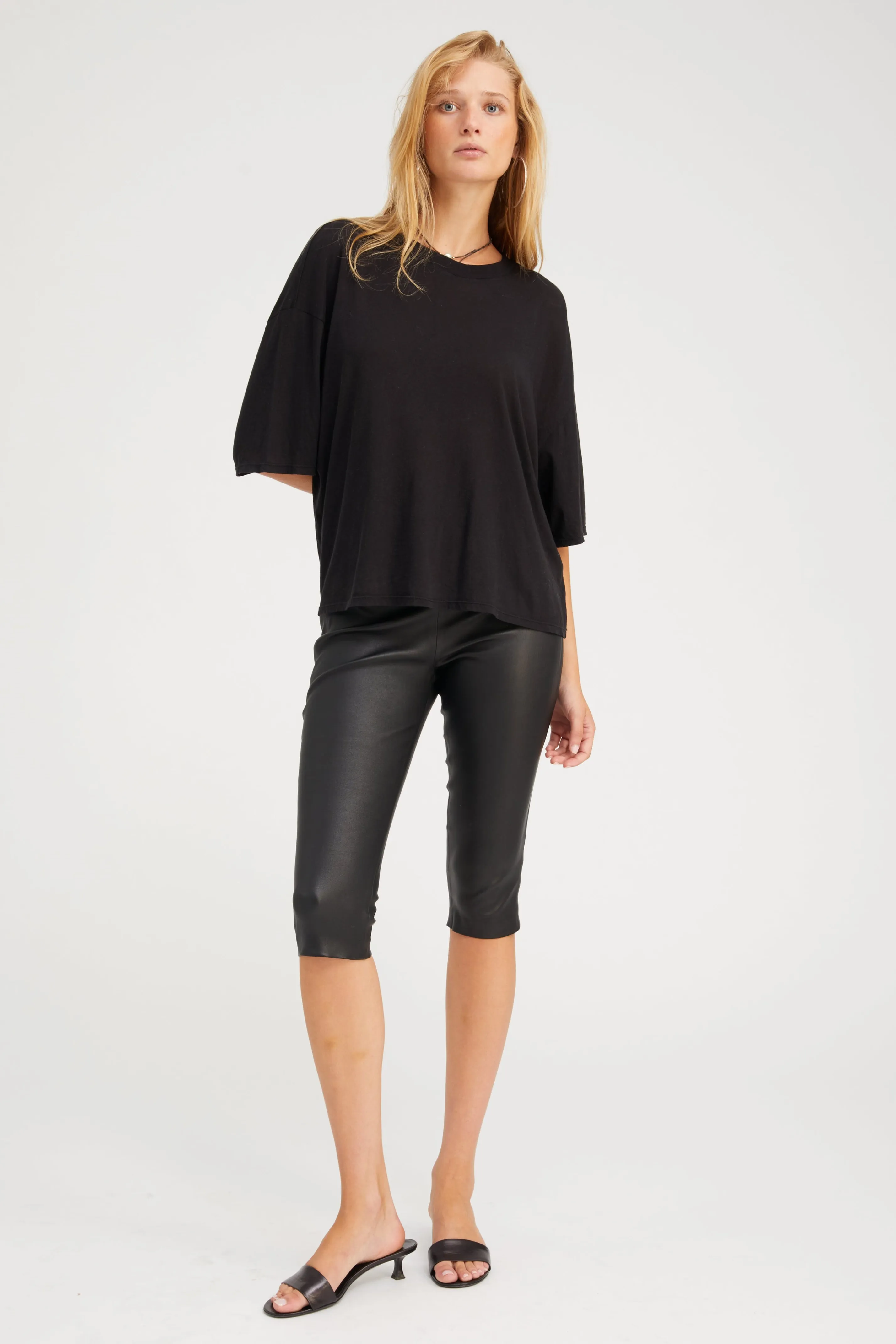 Black Cotton Boxy Tee sold by SPRWMN product image thumbnail 2