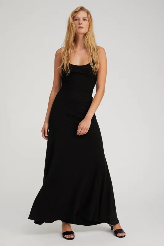 Black Rib Maxi Tank Dress sold by SPRWMN