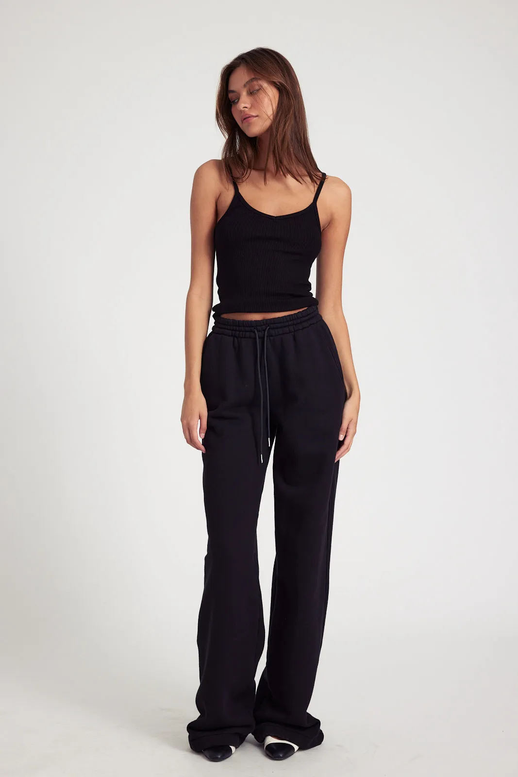 Black Rib V-Neck Tank sold by SPRWMN product image thumbnail 3