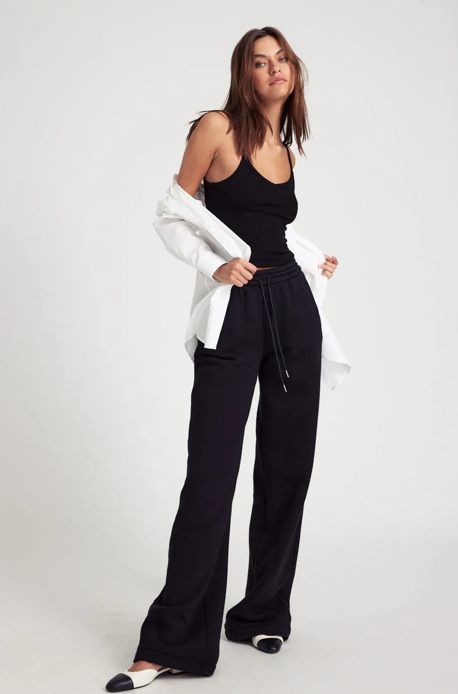 Black Rib V-Neck Tank sold by SPRWMN product image thumbnail 2